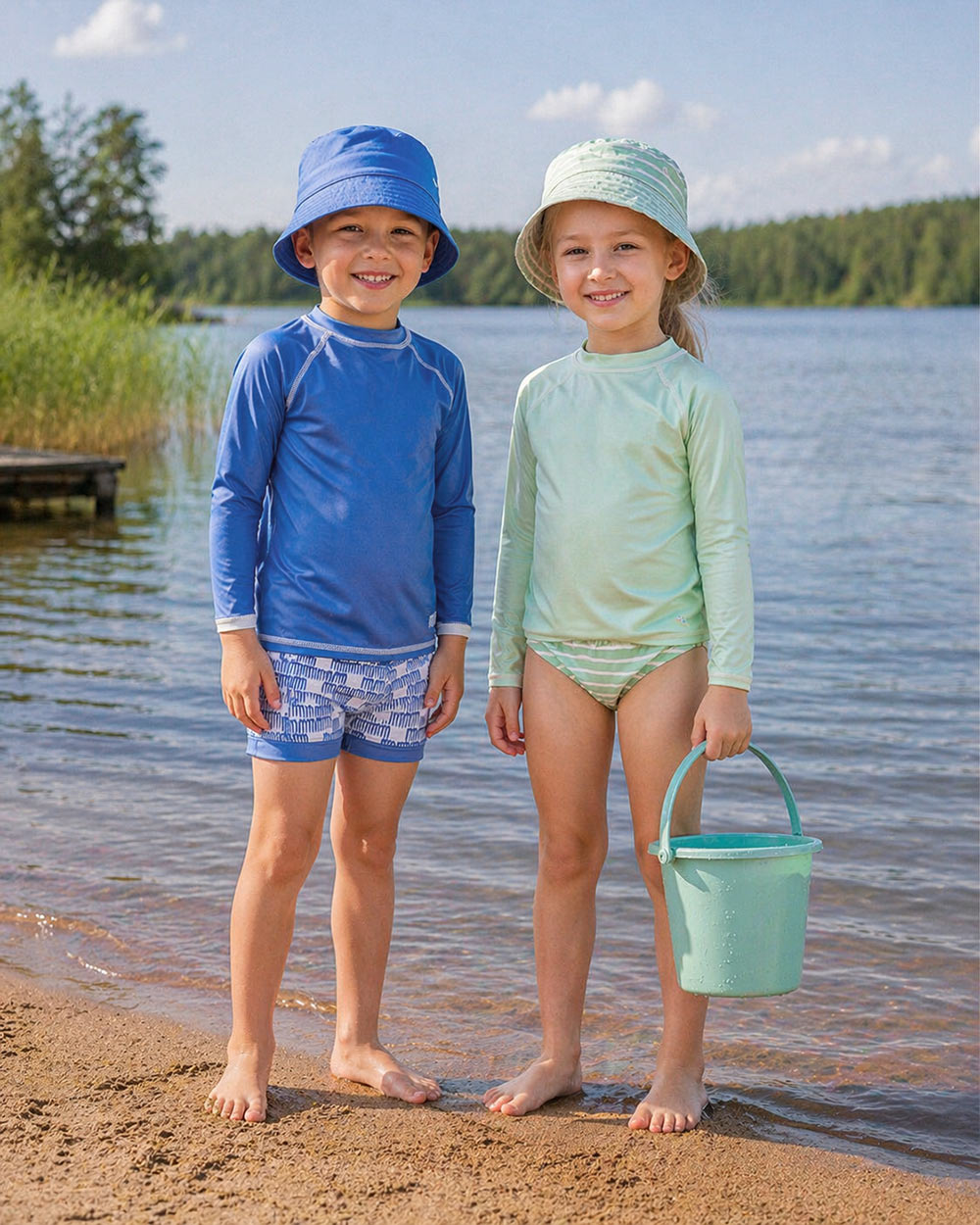 Kapelusz i koszulka UV dla dzieci z ochroną UPF50+