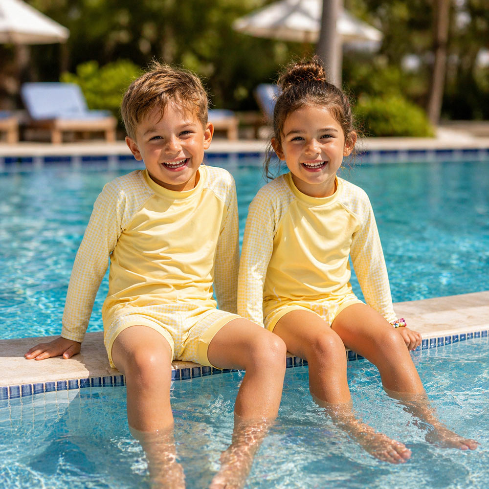 Odzież UV dla dziecka na basen z filtrem UPF50+