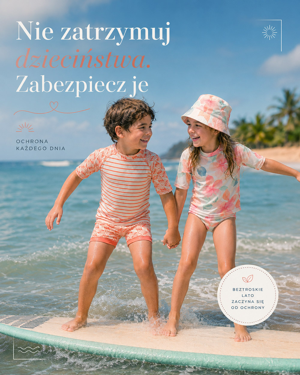 Strój UV dla dziecka na wakacje nad morzem